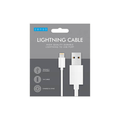 Zenso Lightning Cable To Usb White 1 Met - EuroGiant