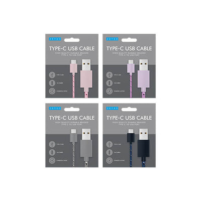 Zenso Type C Usb Cable Braided 1 Metre - EuroGiant